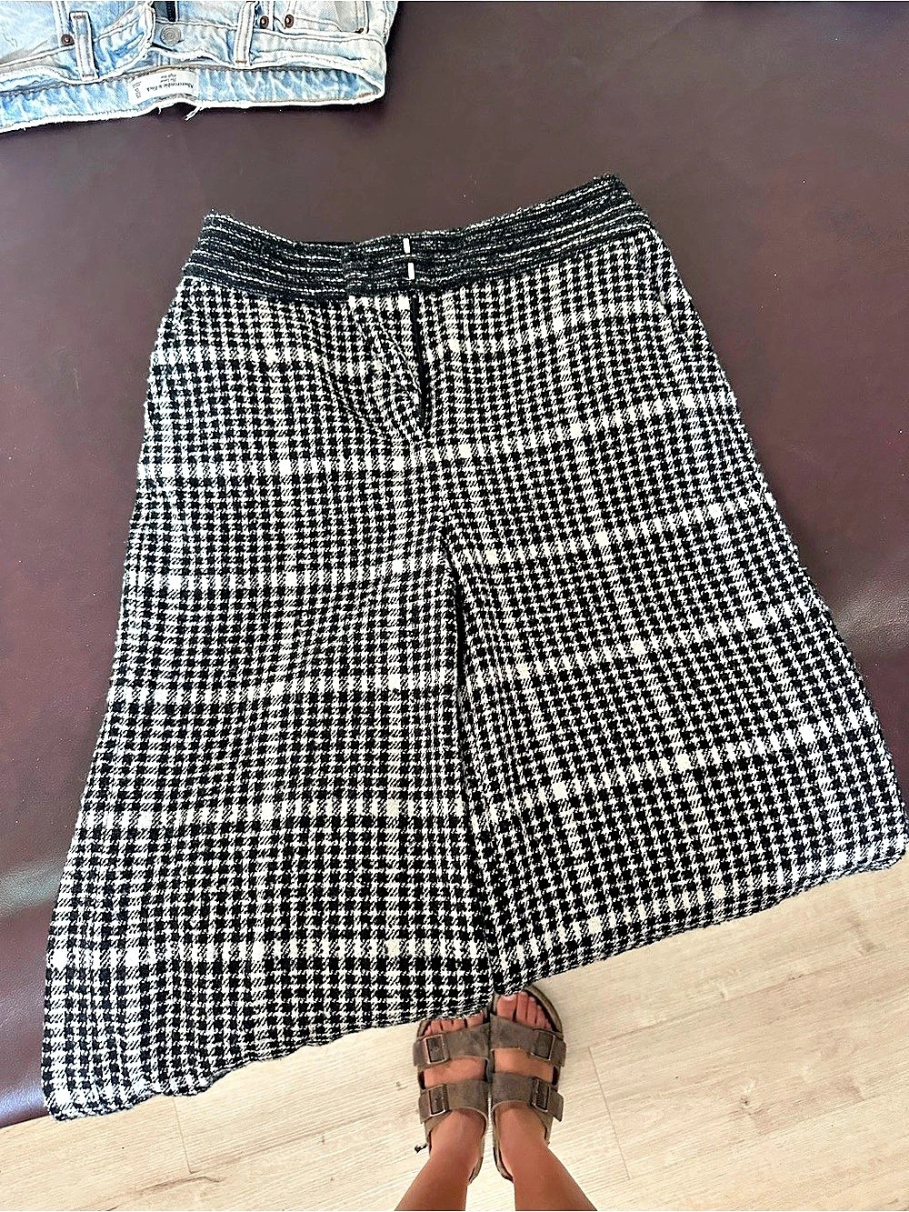 EXOUIS E Checkered Mini Skirt Size XS